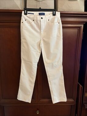 Talbots women’s cream high rise, straight-Leg corduroy Jeans 2P